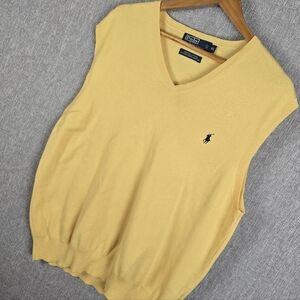 Polo Ralph Lauren Pima Cotton Sweater Vest Yellow Mens Sz XL